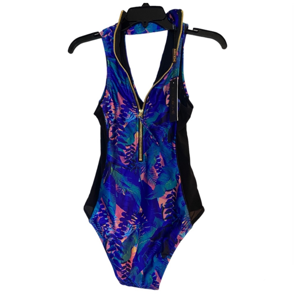 We Are Handsome Tropical Toxic Collar One Piece Swimsuit